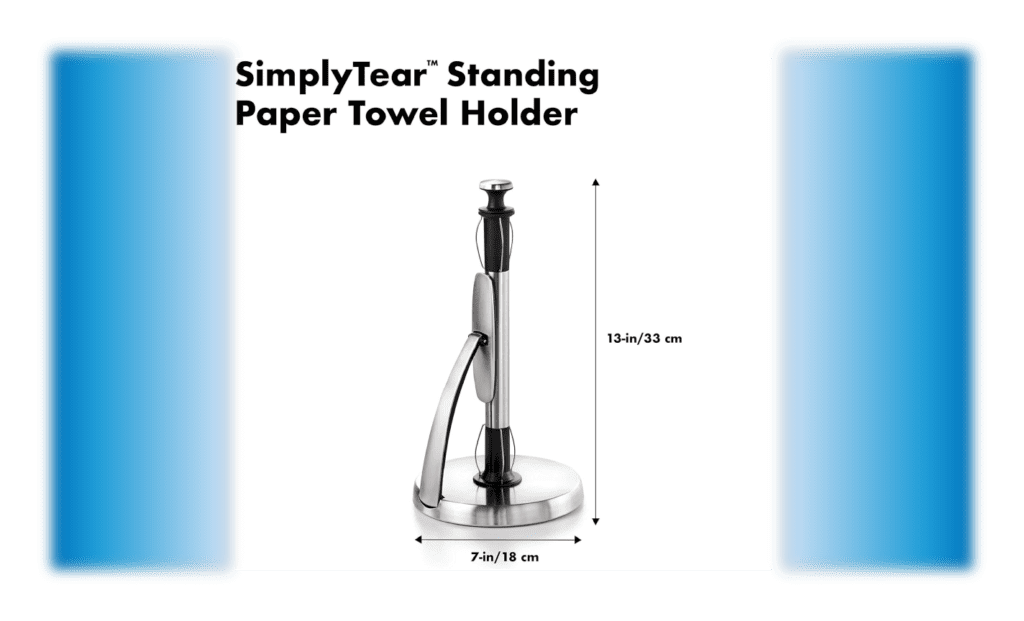 Keep your kitchen clutter-free with this elegant stainless steel holder.